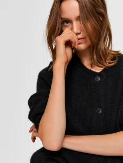 Selected Femme SLFLulu Knit Short Cardigan NOOS Black Online