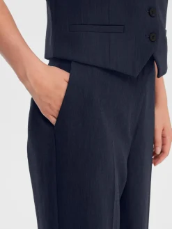 Selected Femme SLFRita MW Wide Pant NOOS Dark Sapphire Melange Fashion