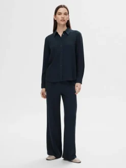 Selected Femme SLFViva-Gulia HW Long Sun Pant NOOS Dark Sapphire Discount