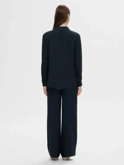 Selected Femme SLFViva-Gulia HW Long Sun Pant NOOS Dark Sapphire Discount
