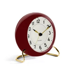 Arne Jacobsen Station Vægur Table clock bordeaux/white Clearance