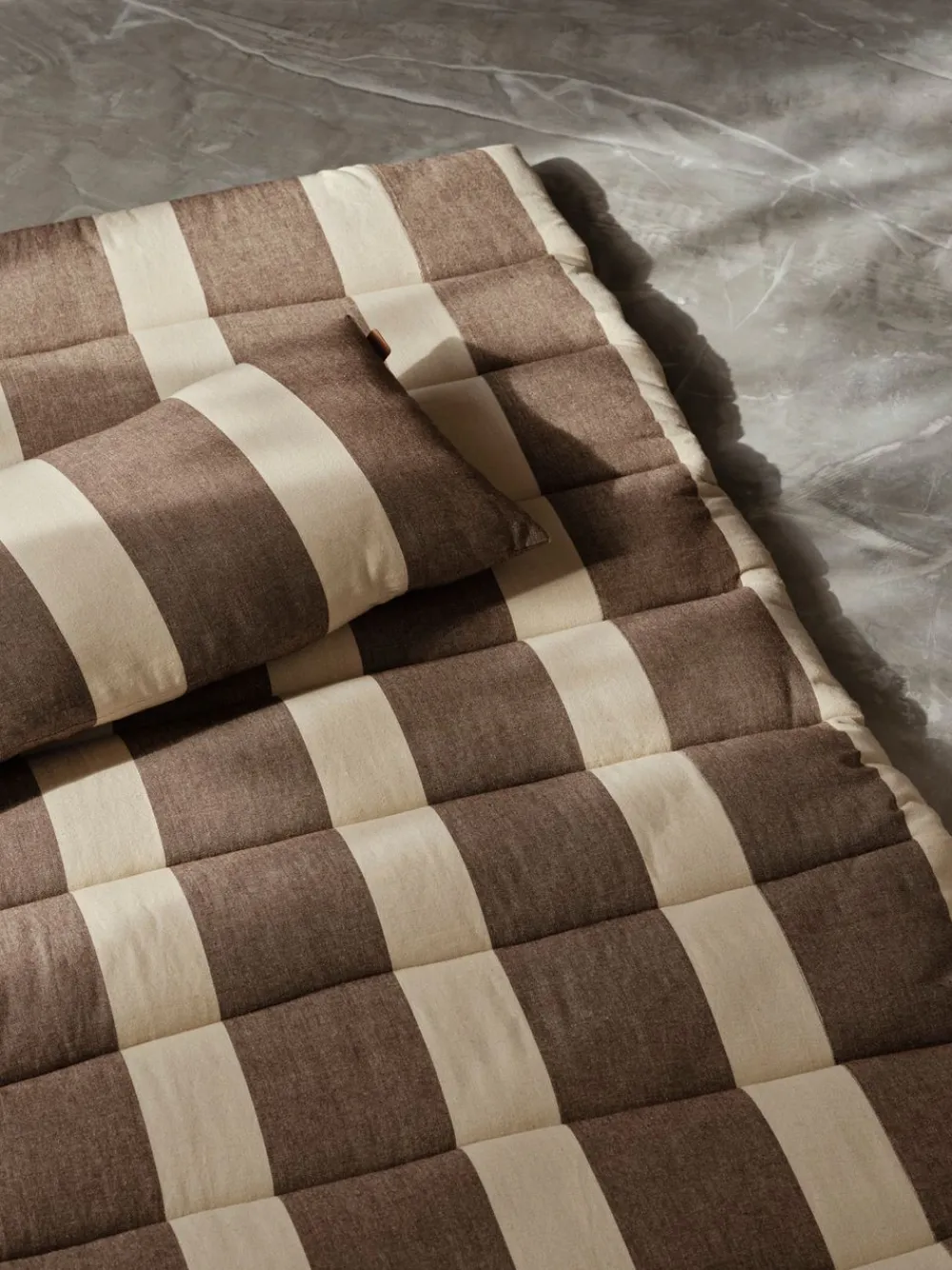 Ferm Living Strand Quilted Matress Carob Brown/Parchment New
