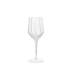 Broste CPH Stripe White Wine Glass Clear/White Clearance