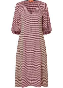 Stine Goya Three-quarter Sleeve Midi Dress Pink/Black Clearance