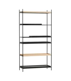 Woud Tray Shelf Style 4 Sort & Eg - Høj Outlet