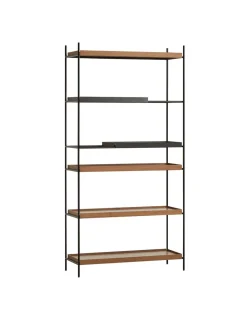 Woud Tray Shelf Style 17 Valnød & Sort - Høj New