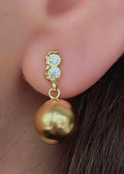 Stine A Twin Flow & Disco Ball Earring Goldplated Sale