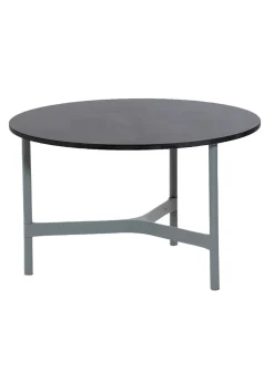 Cane-line Twist Coffee Table - Medium Base: Light Grey, Aluminium / Top: HPL, Dark Grey Structure Best