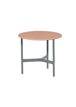 Cane-line Twist Coffee Table - Small Base: Light Grey, Aluminium / Top: Terracotta, Ceramic New