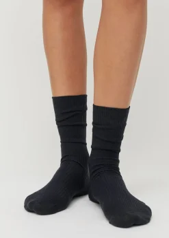 Aiayu Wool Rib Socks Black Sale